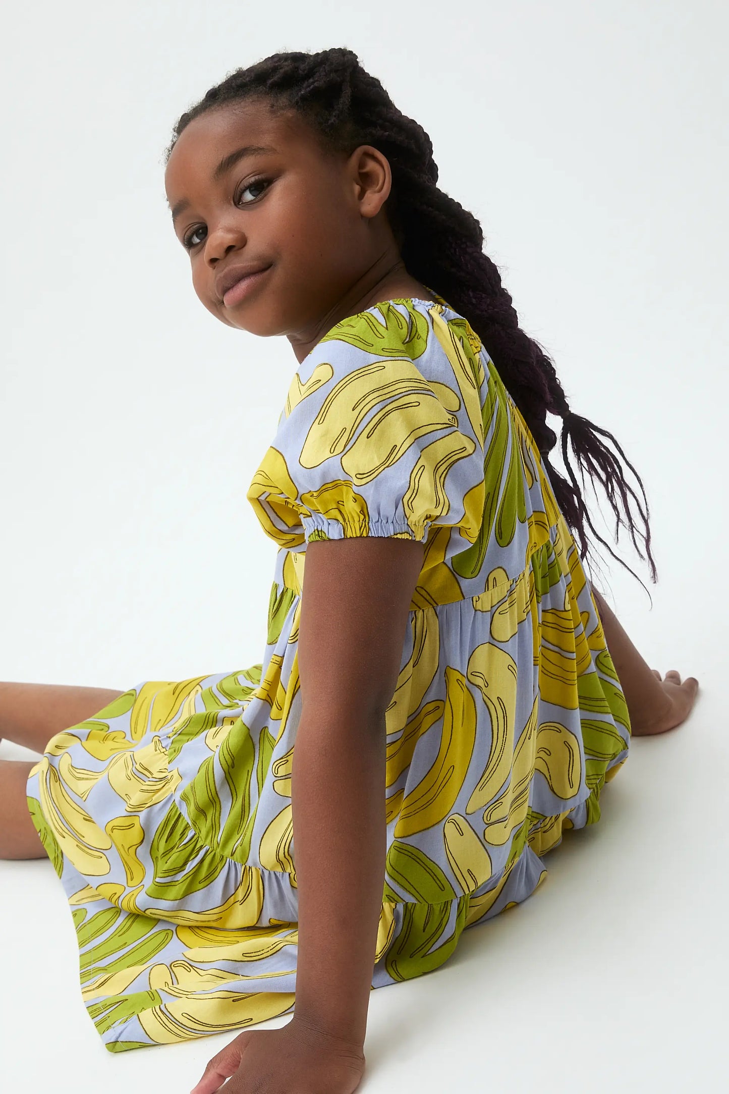 Short dress for girls with guinea print