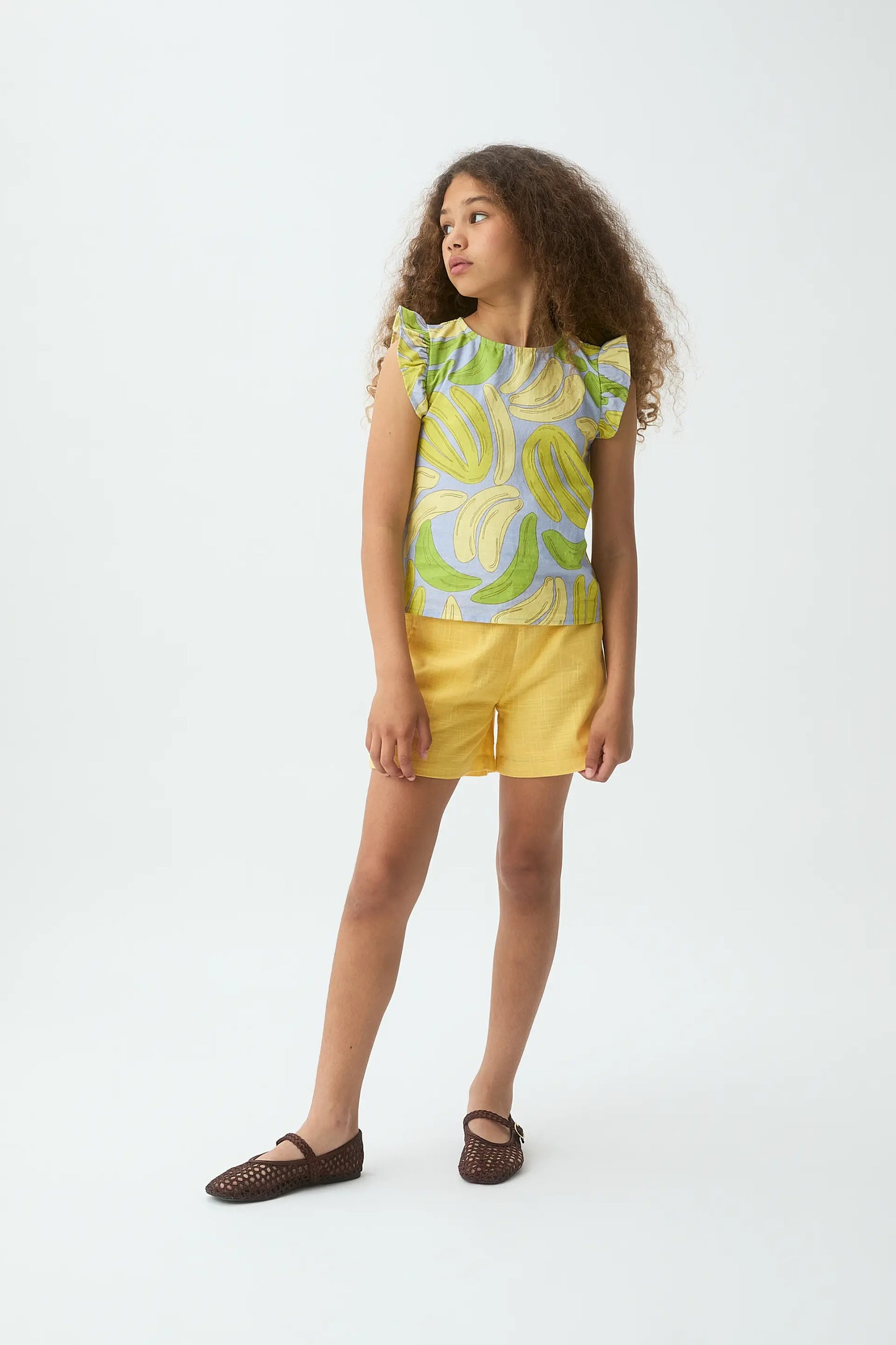 Top da bambina, 100% cotone, con stampa guinea