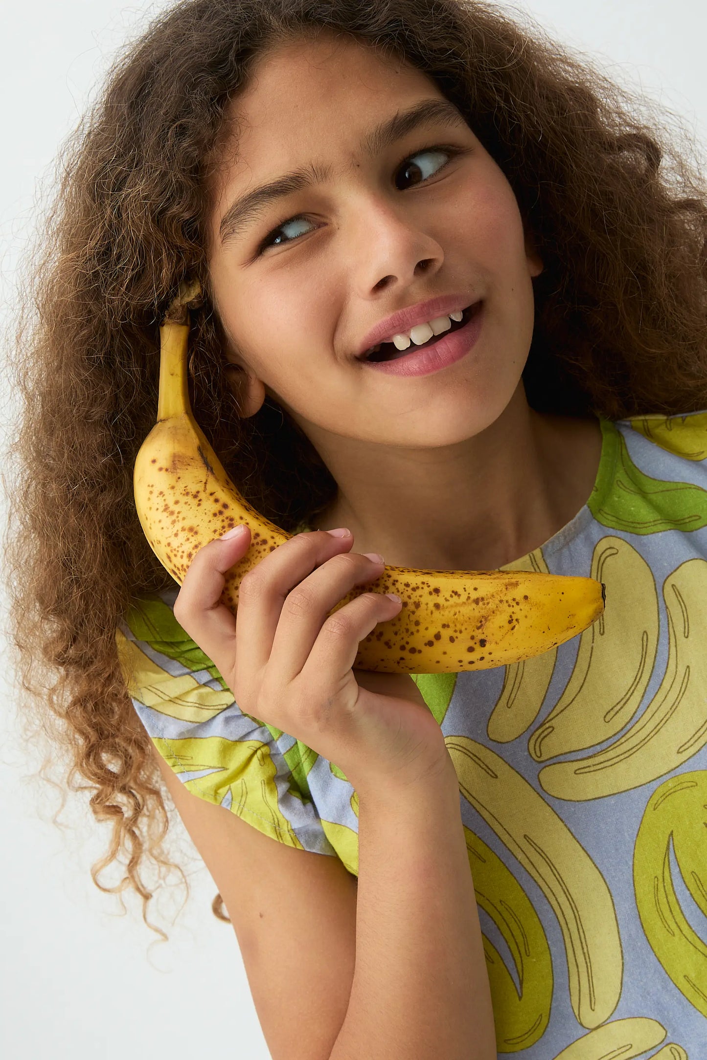 Top da bambina, 100% cotone, con stampa guinea