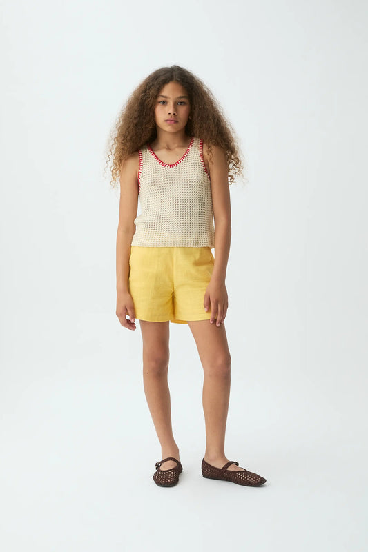 Shorts de niña 100% algodón amarillo