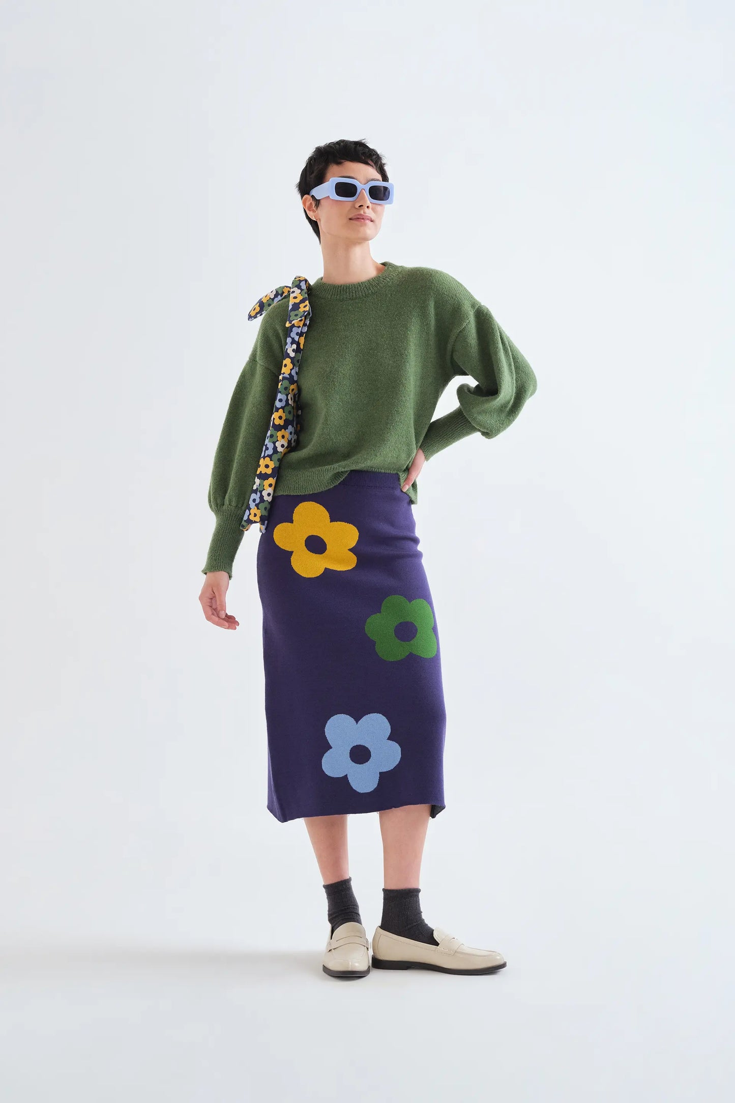 Falda midi con estampado Euphonia