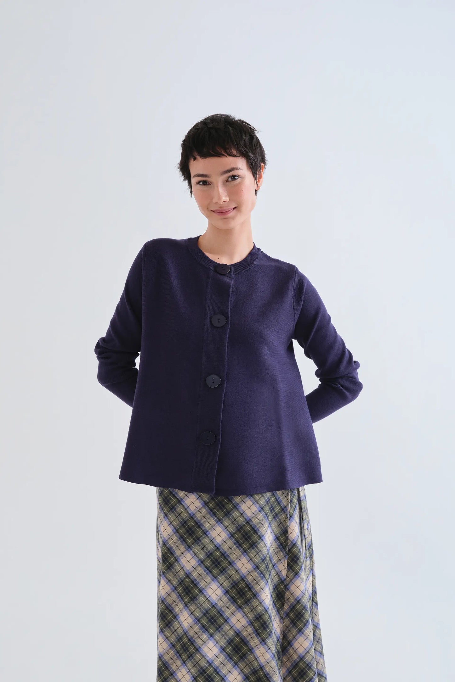 Cardigan basico blu navy