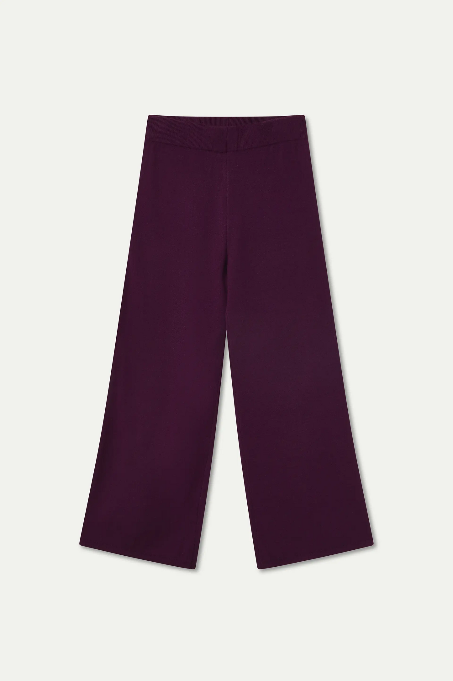 Aubergine basic knit trousers