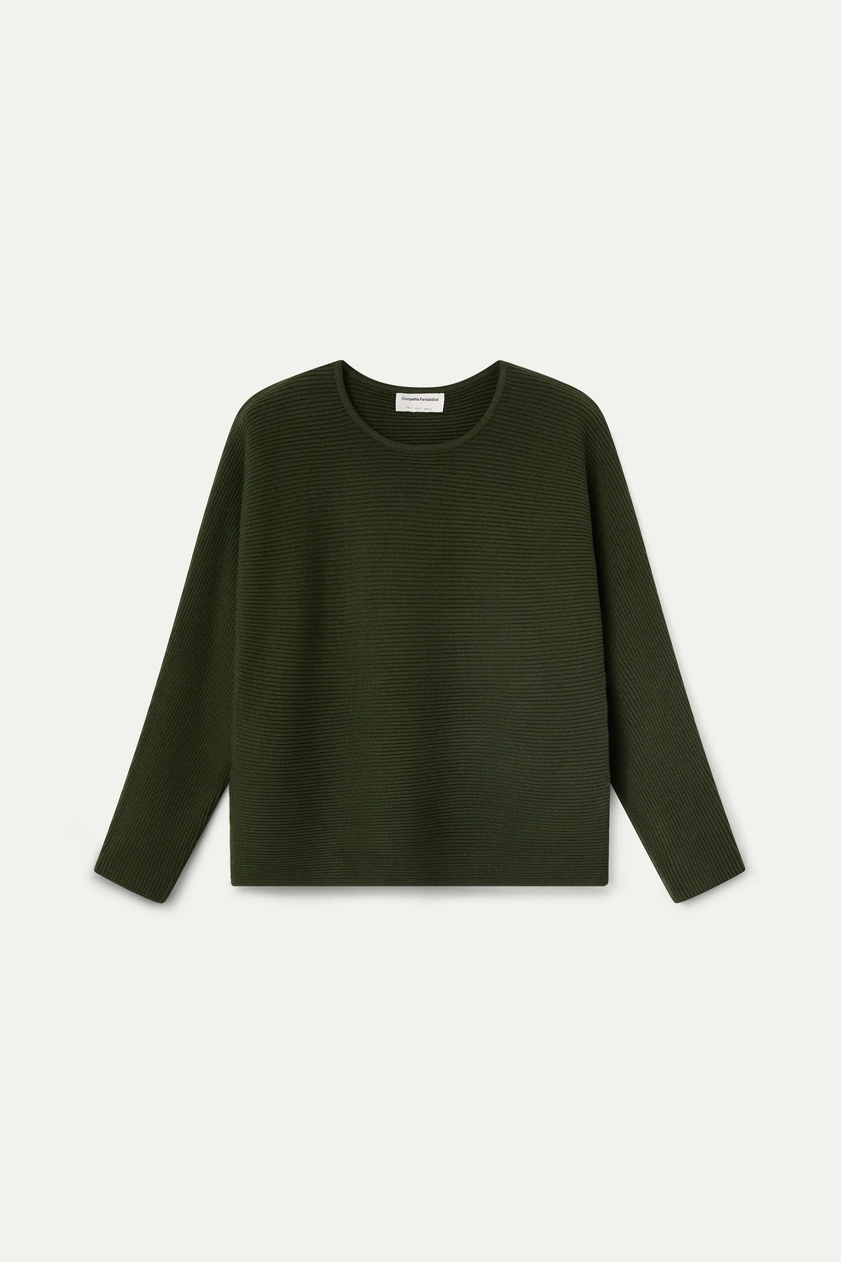 Jersey punto rayas verde oliva