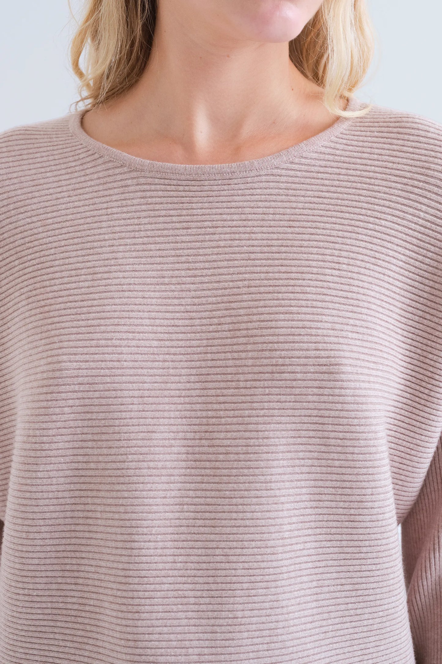 Jersey punto rayas beige