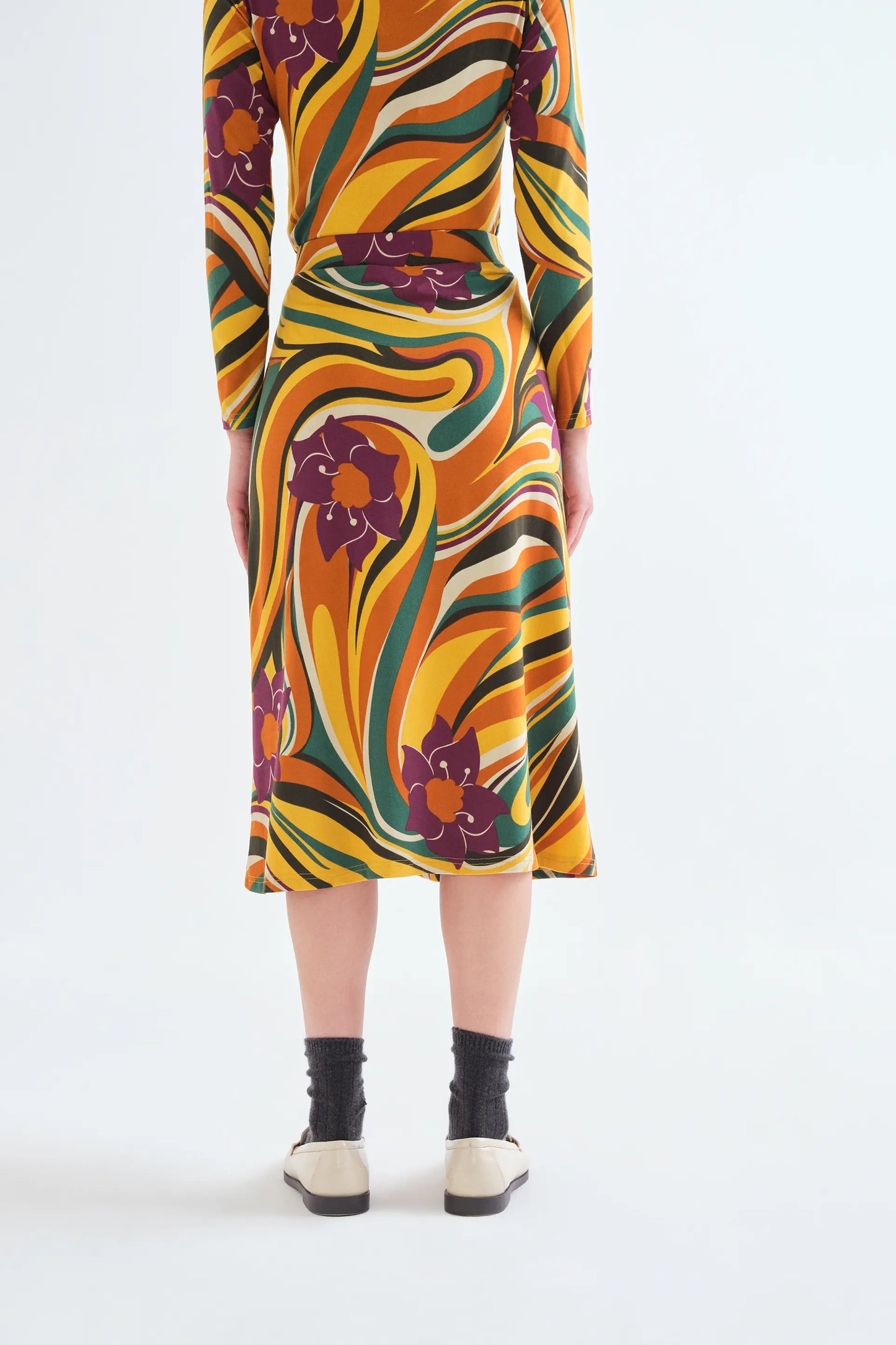 Falda midi con estampado Rivera