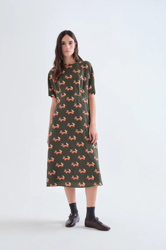 Vestido midi con estampado Volpe