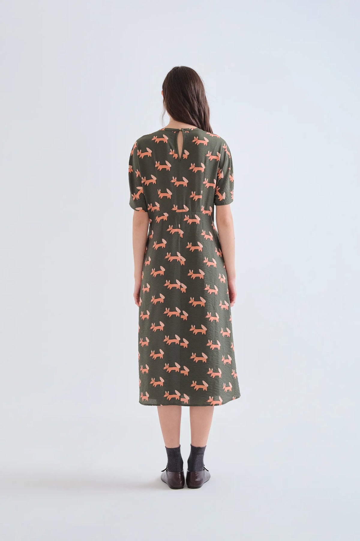 Vestido midi con estampado Volpe