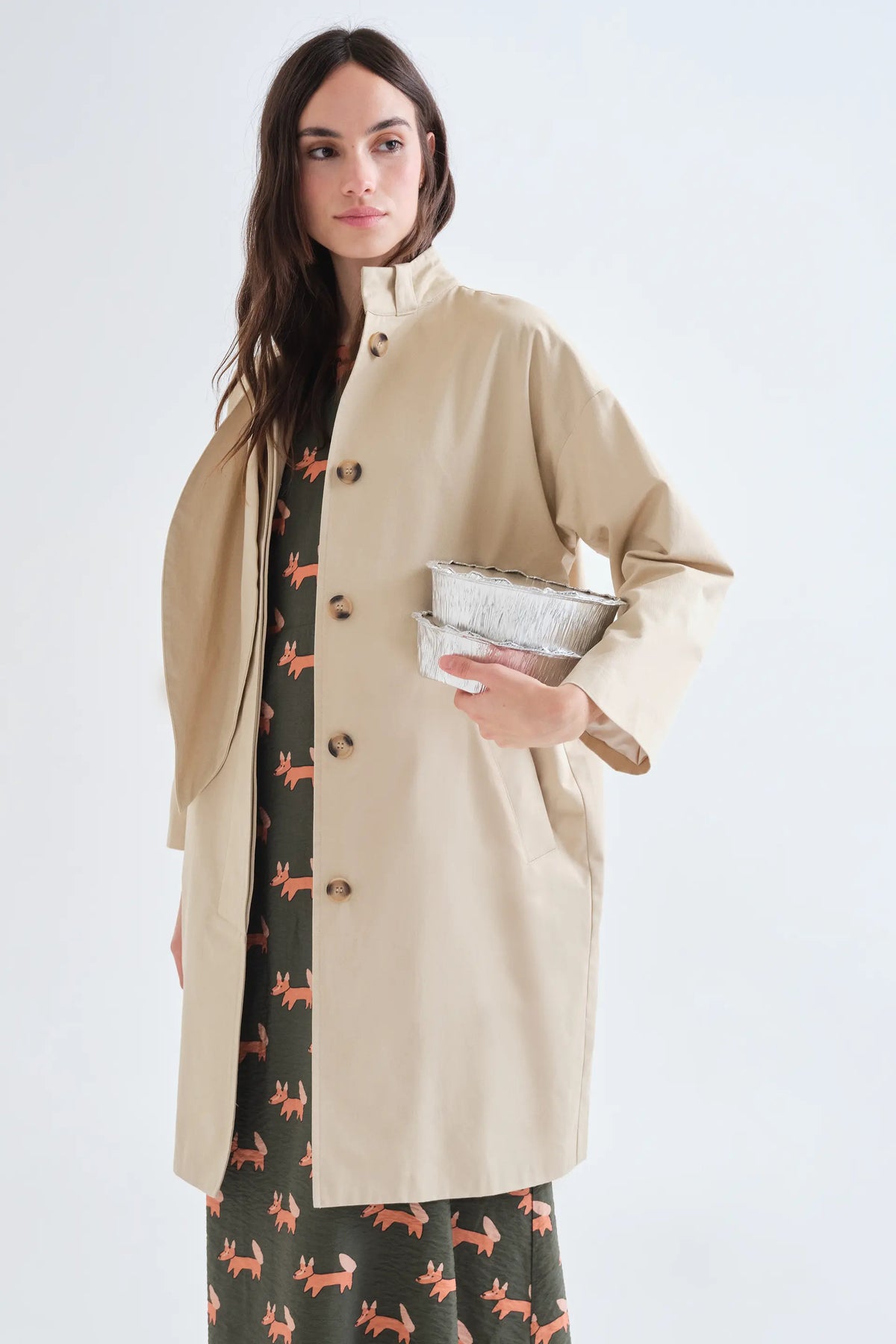 Vestido midi con estampado Volpe