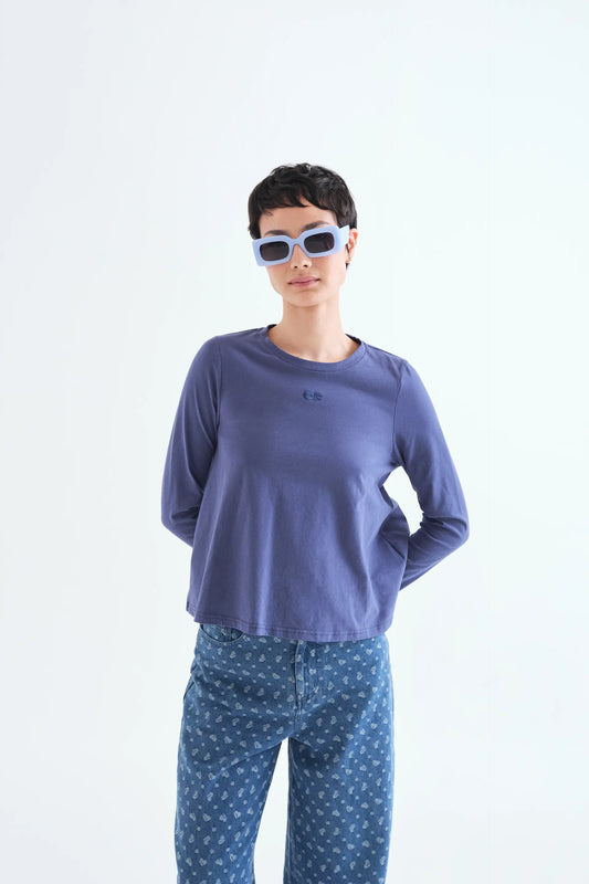 Navy Blue 100% Cotton "CF" T-Shirt