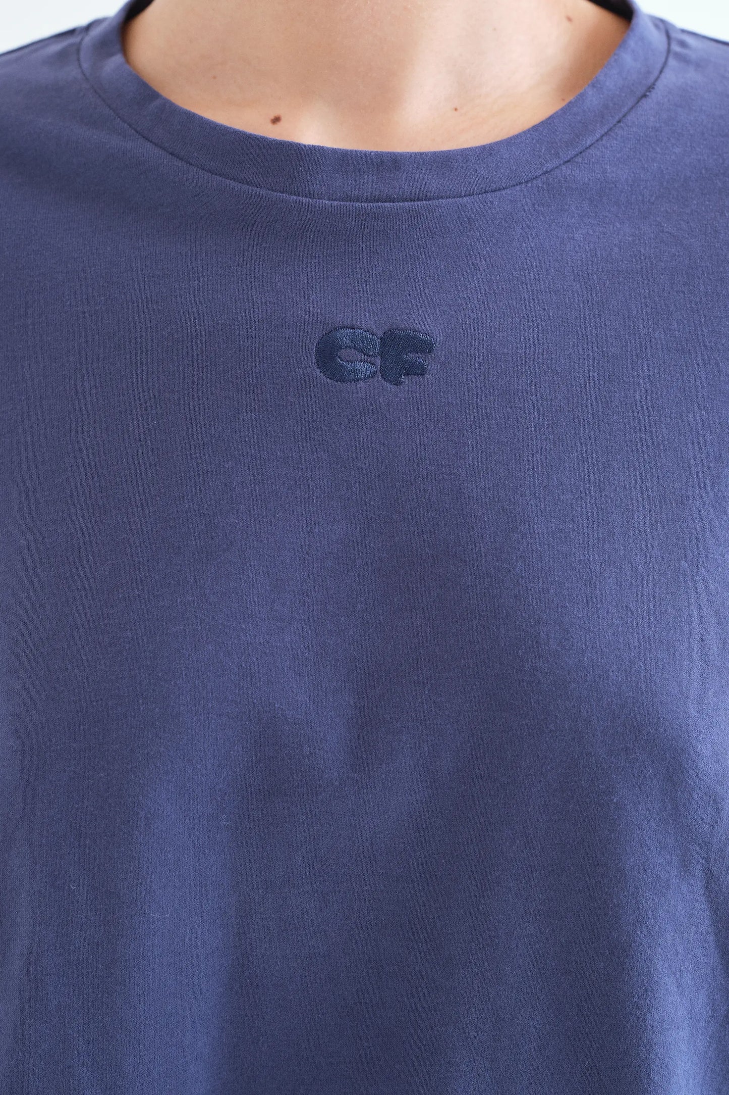 Navy Blue 100% Cotton "CF" T-Shirt