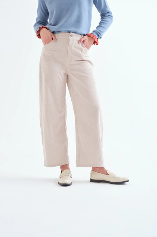 Pantalón de pana blanco crudo