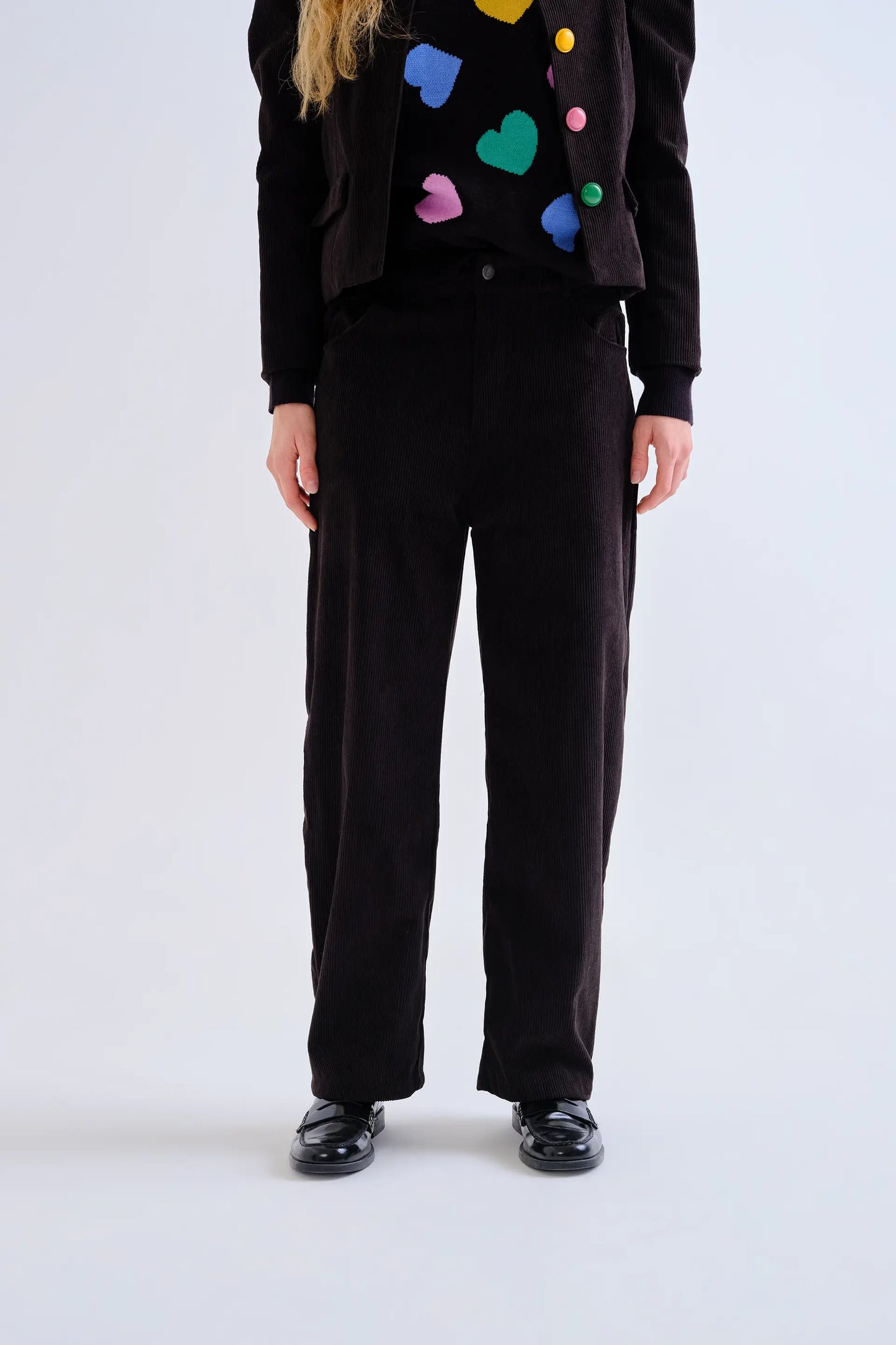 Black corduroy pants