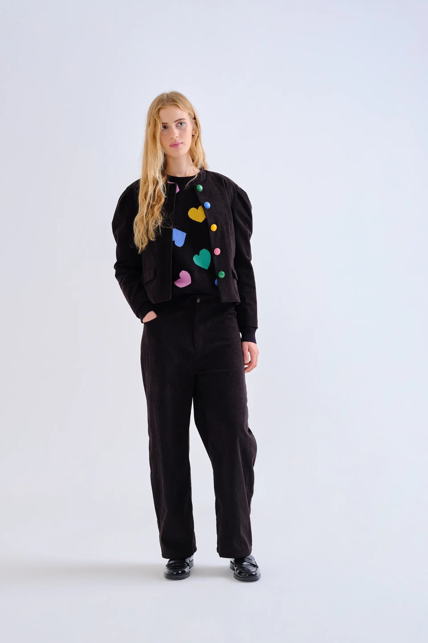 Black corduroy pants