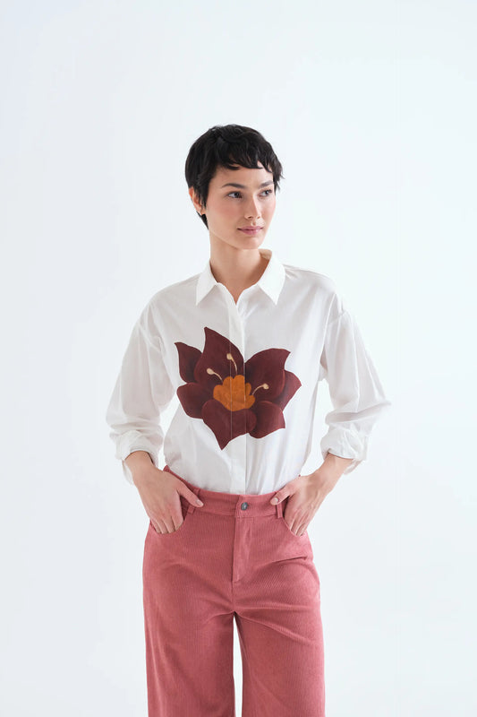 Camisa 100% algodón con estampado Flor Rivera
