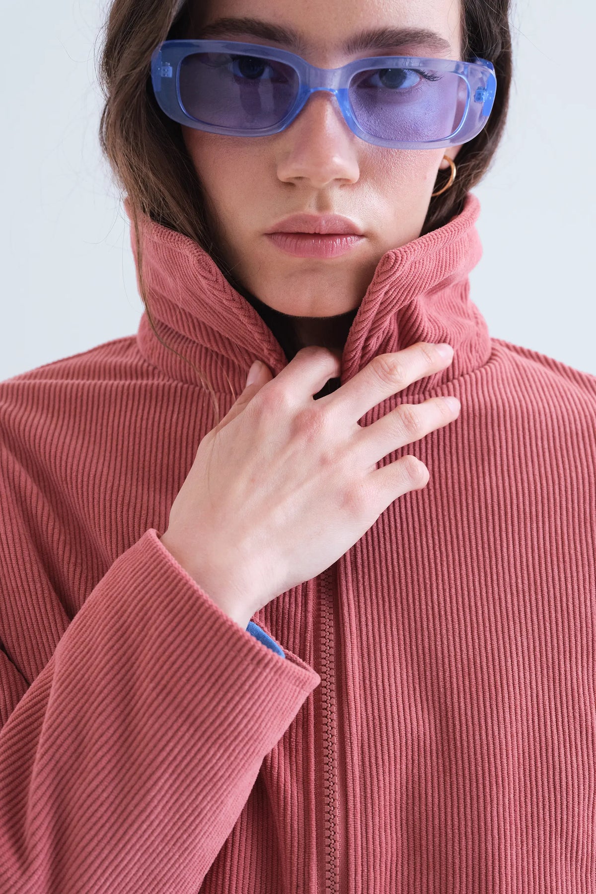 Chaqueta de pana rosa