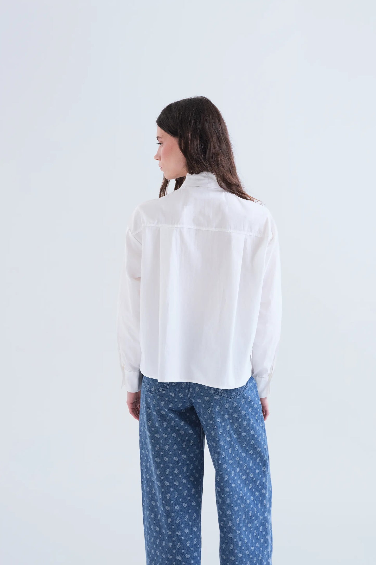 Camisa  lazada 100% algodón blanco