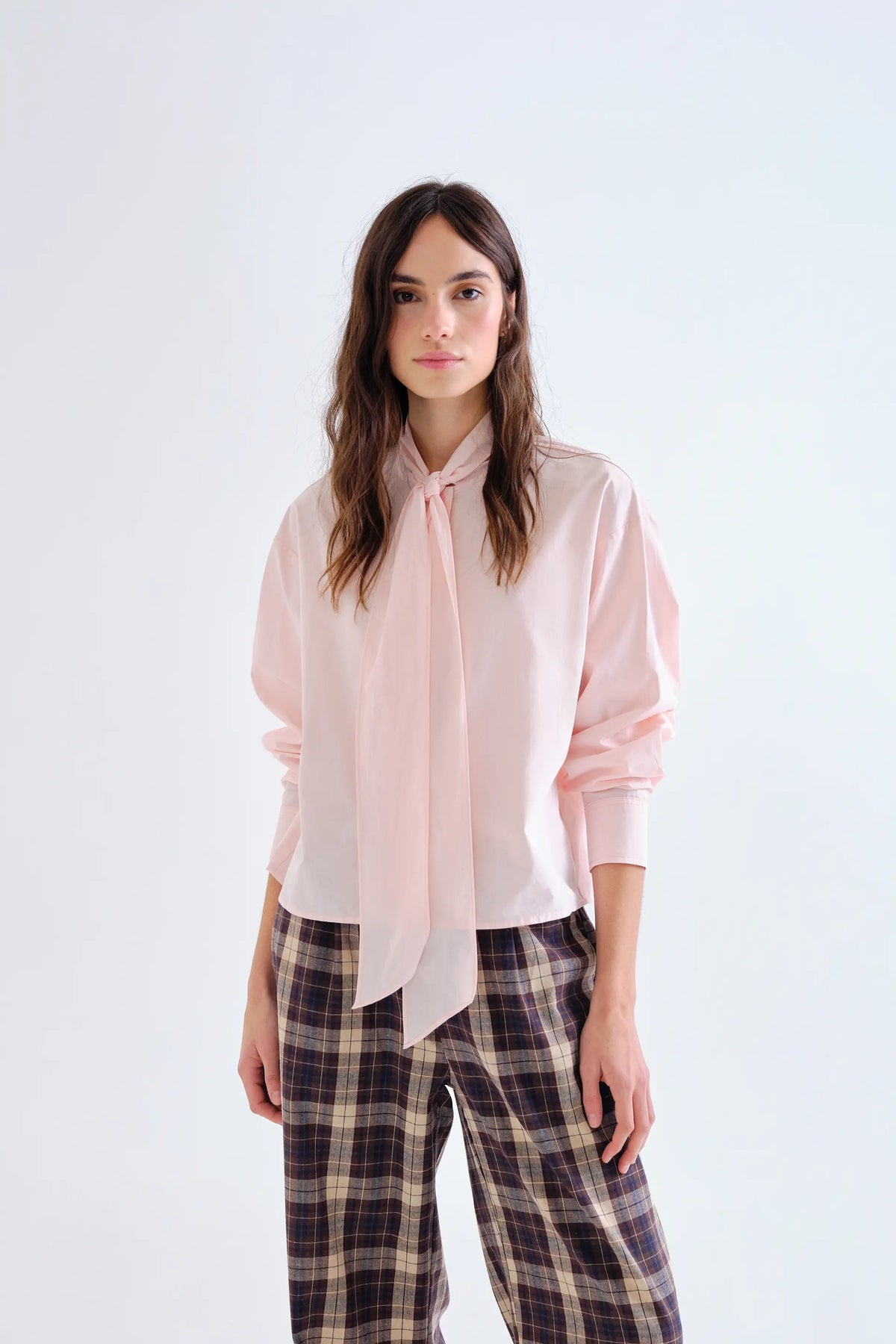 Camisa lazada 100% algodón rosa