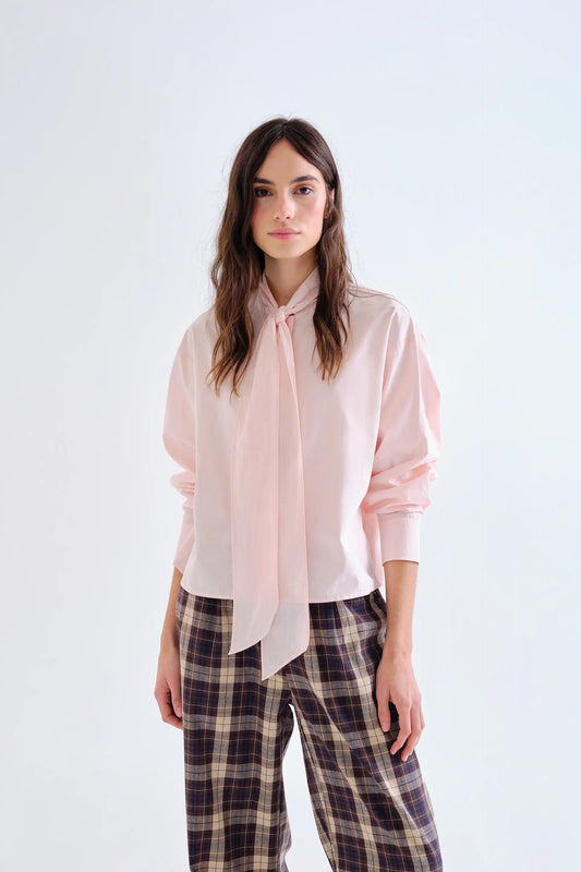 Camisa lazada 100% algodón rosa
