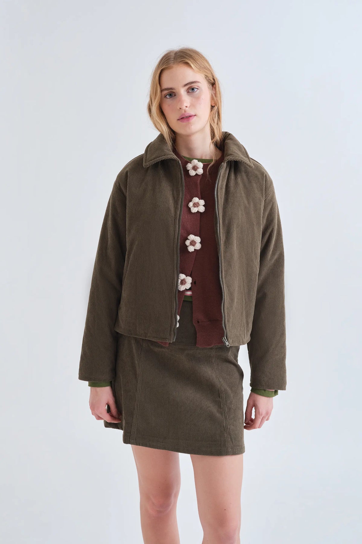 Chaqueta de pana verde