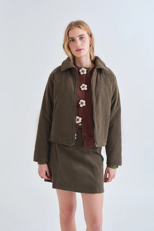 Chaqueta de pana verde
