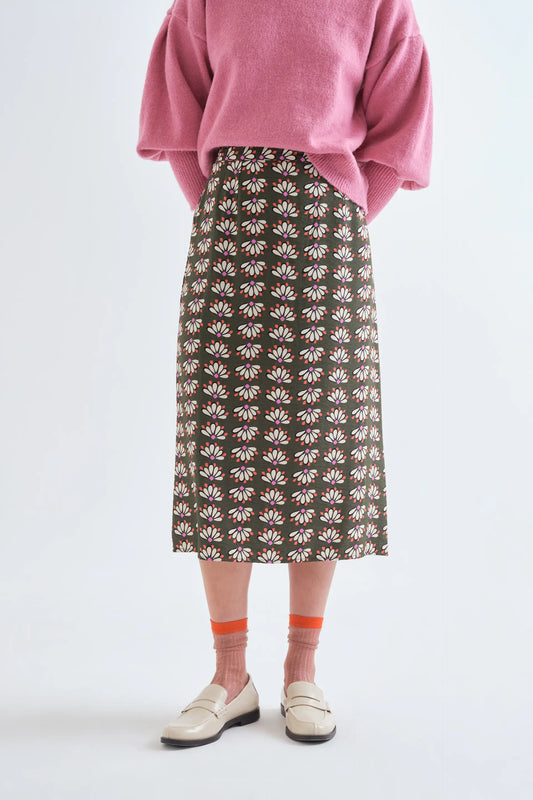 Falda midi con estampado Geometry