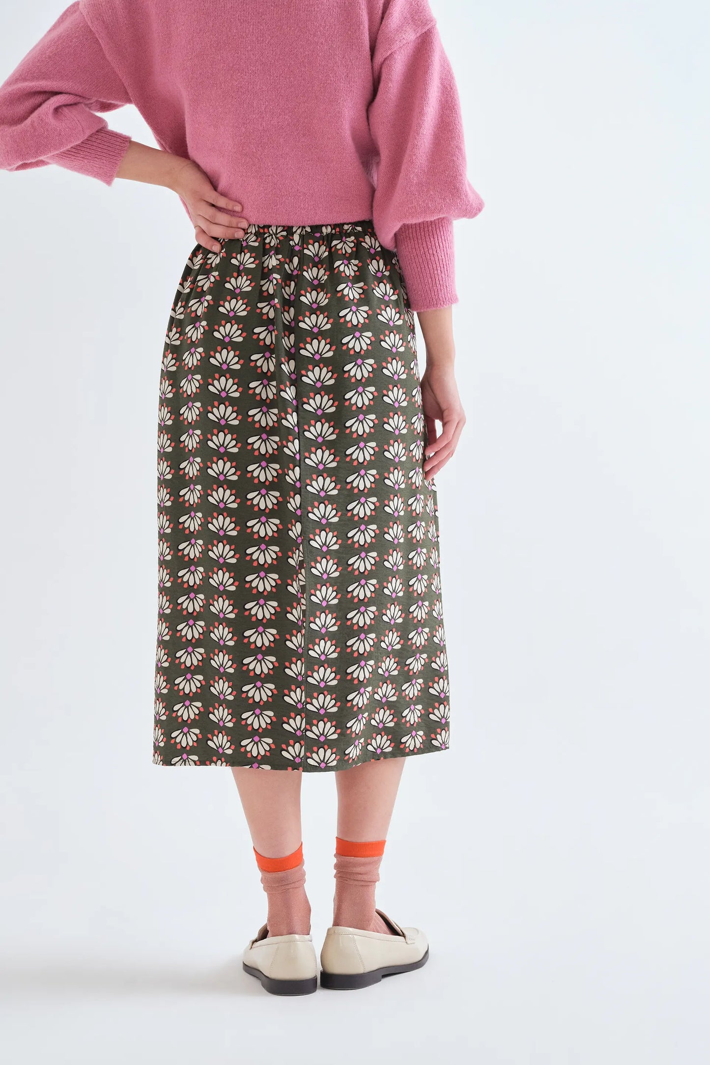 Falda midi con estampado Geometry