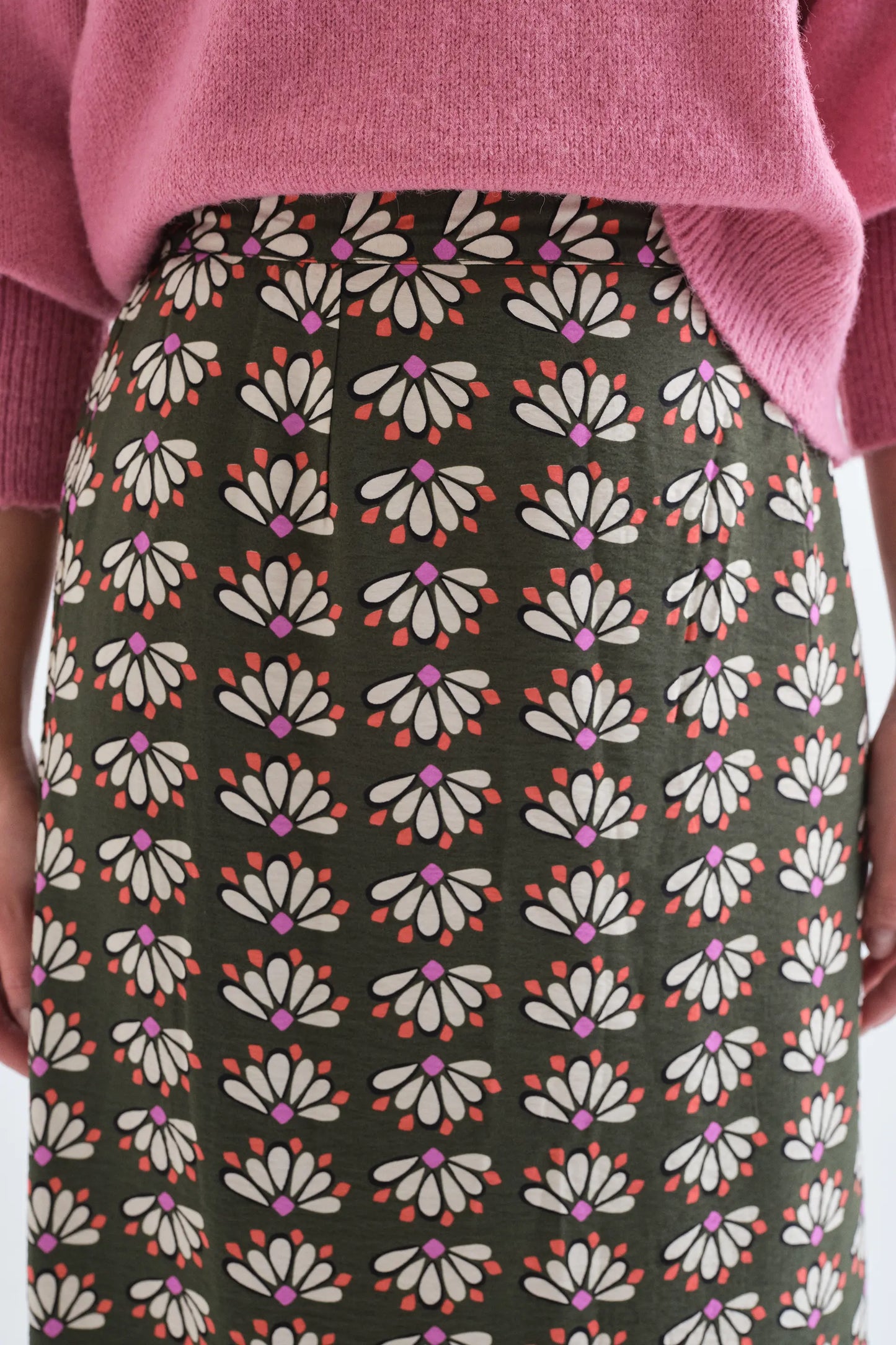 Falda midi con estampado Geometry