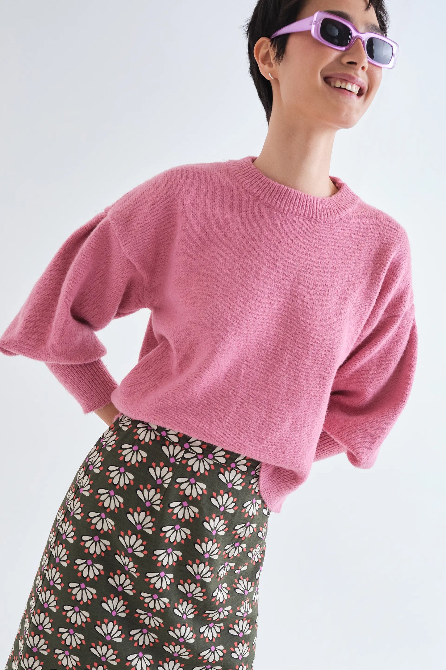 Falda midi con estampado Geometry