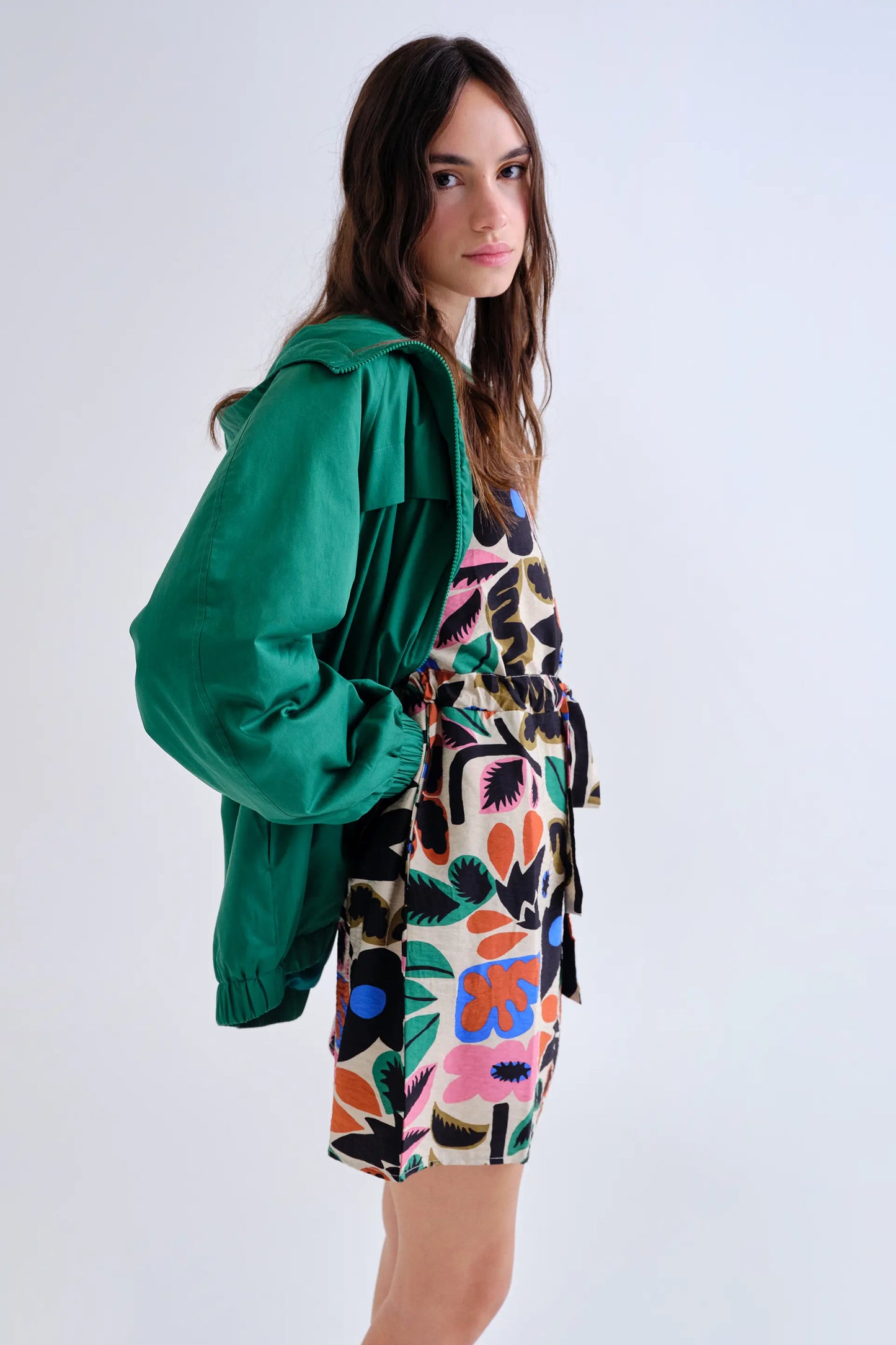 Vestido corto con estampado Neo Garden