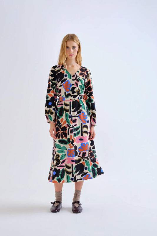 Vestido midi con estampado Neo Garden