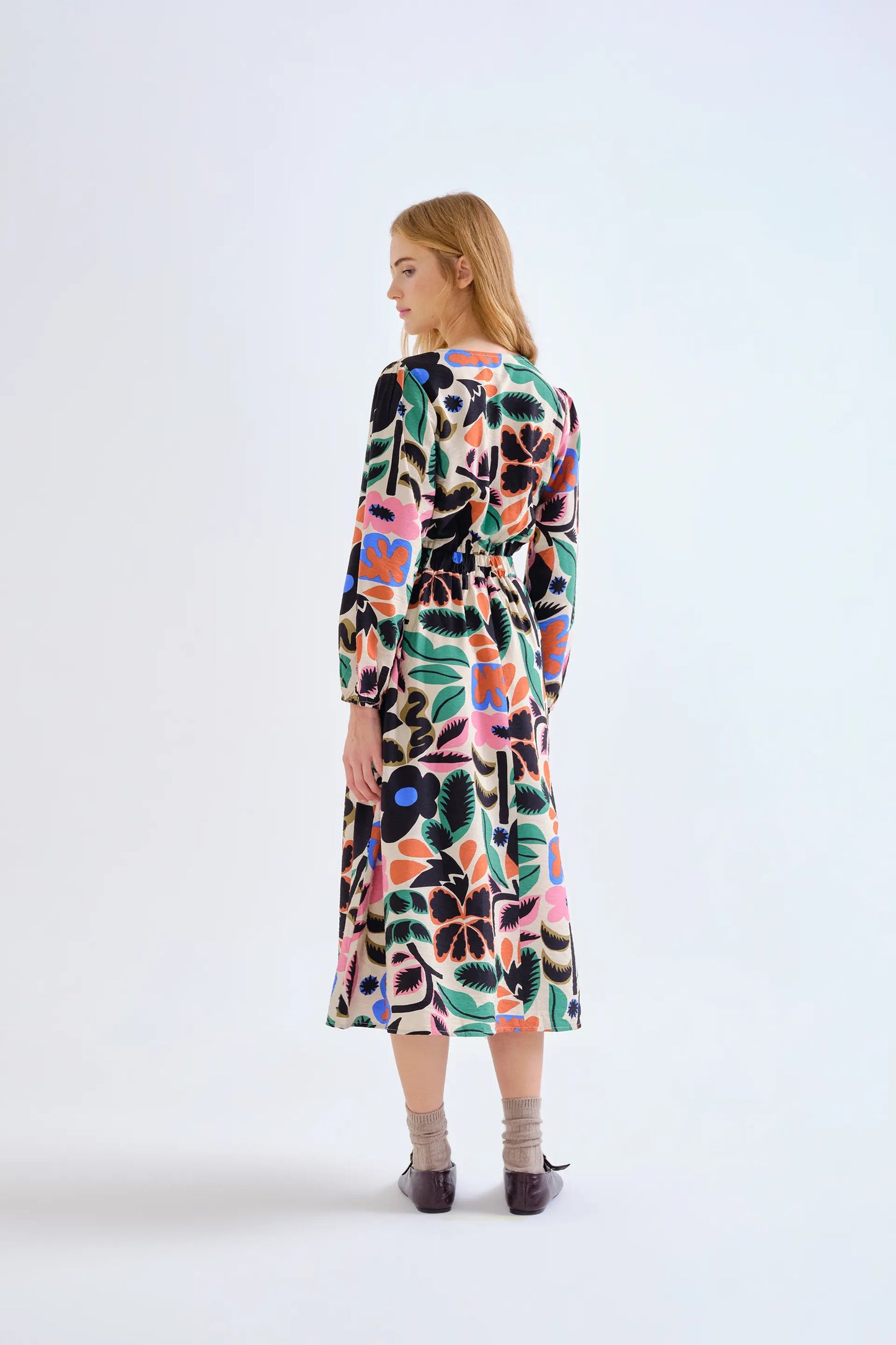 Vestido midi con estampado Neo Garden