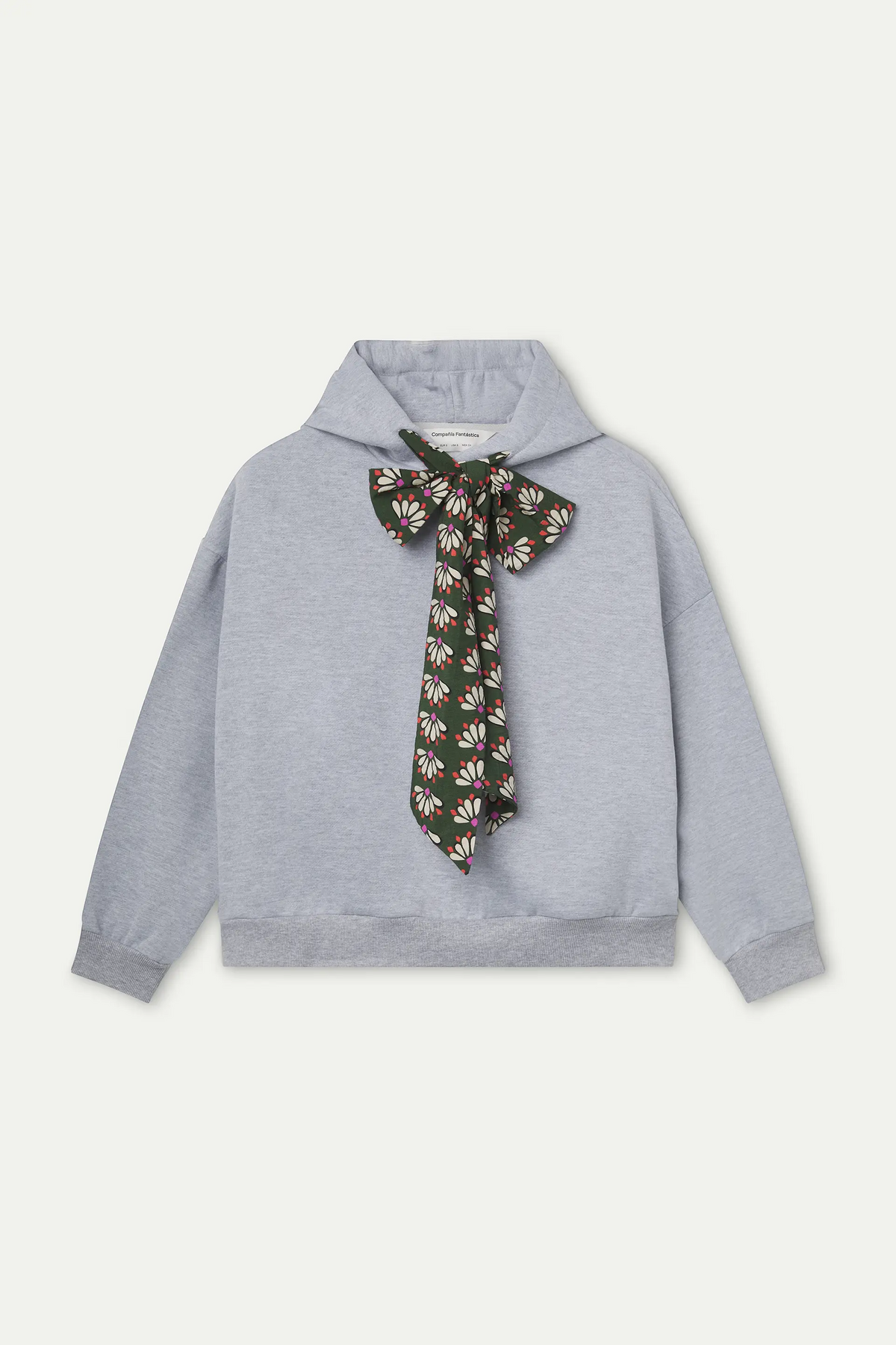 Sudadera negra con lazada estampada Geometry