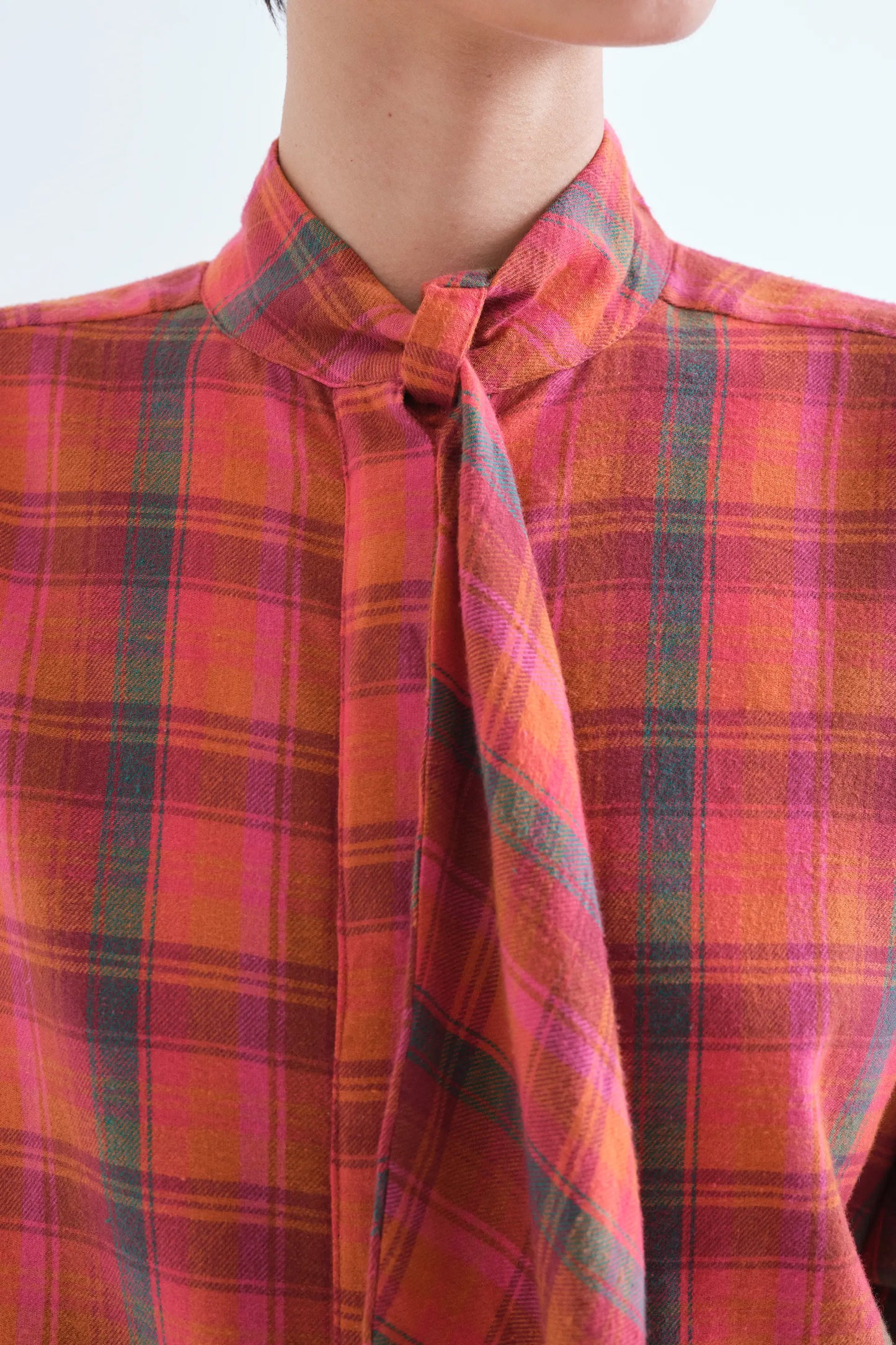 100% cotton Pink Plaid print shirt