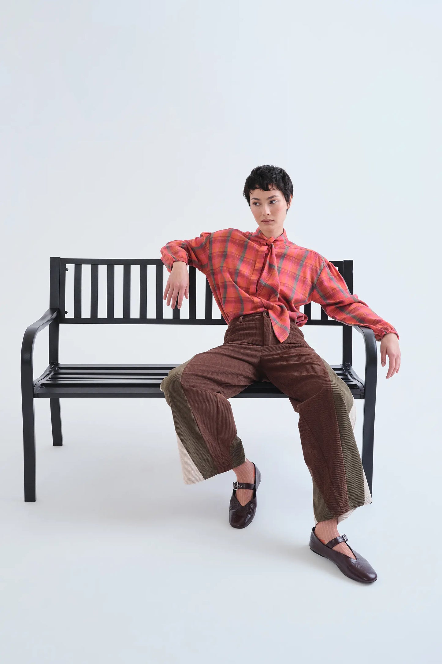 100% cotton Pink Plaid print shirt