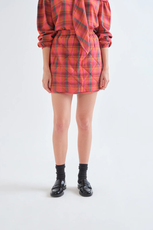 Falda 100% algodón con estampado Pink Plaid