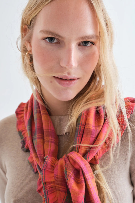 Bandana acolchada con estampado Pink Plaid