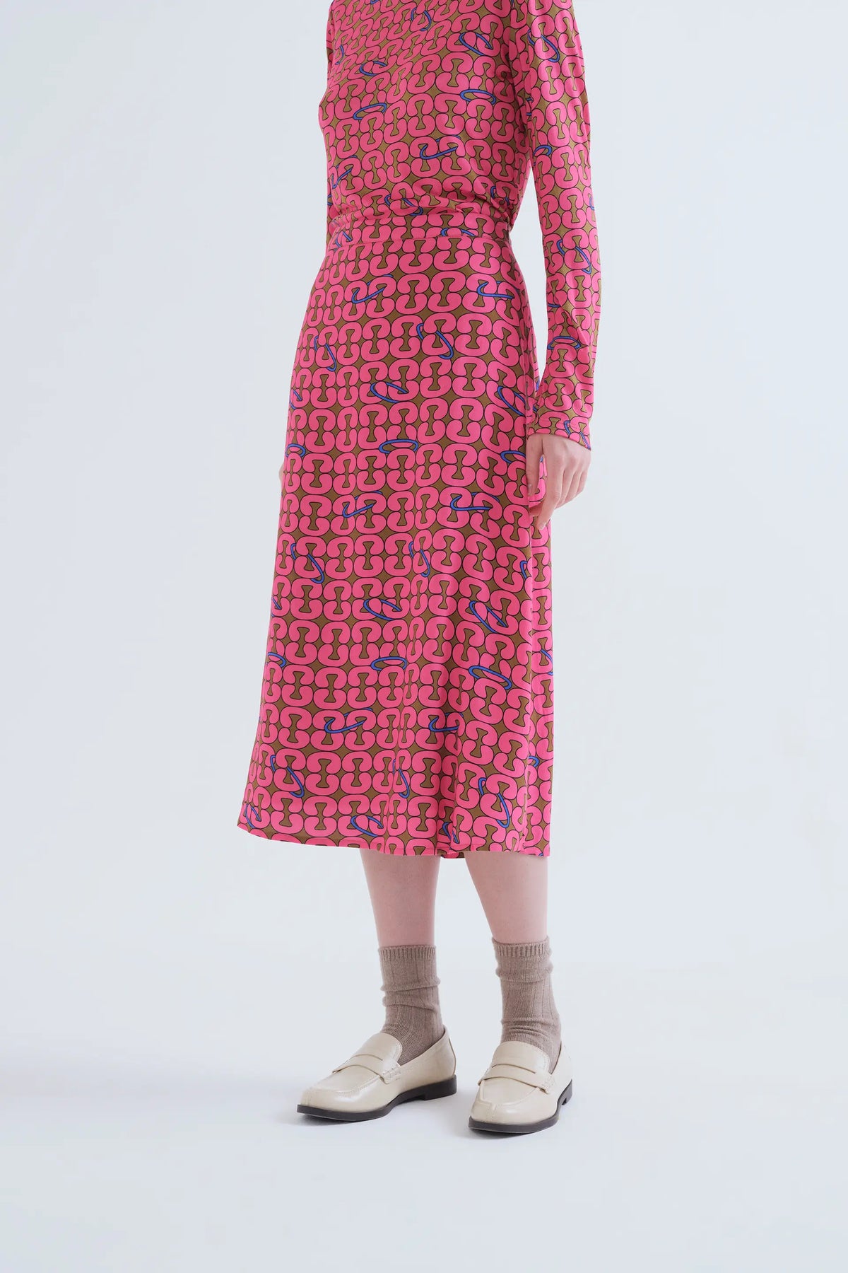 Falda midi con estampado Catena