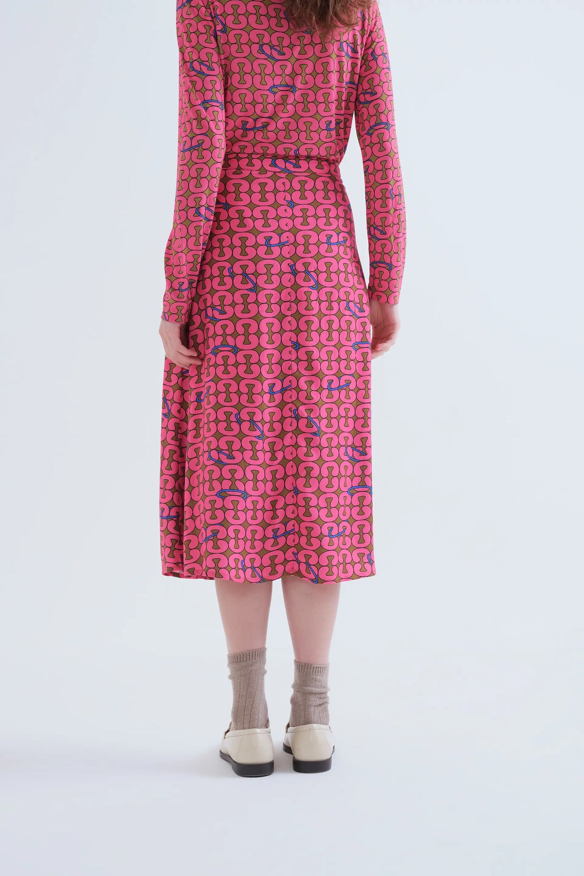 Falda midi con estampado Catena