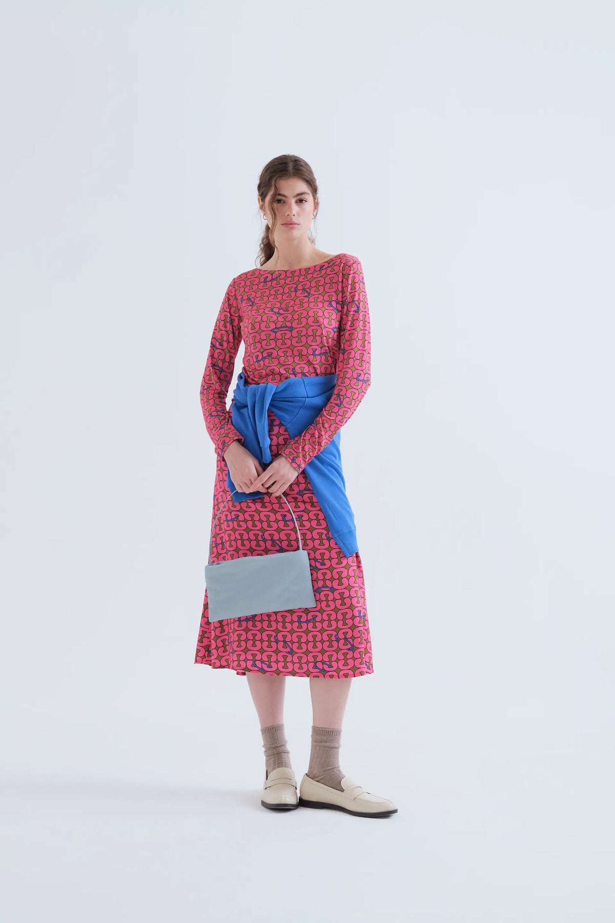 Falda midi con estampado Catena