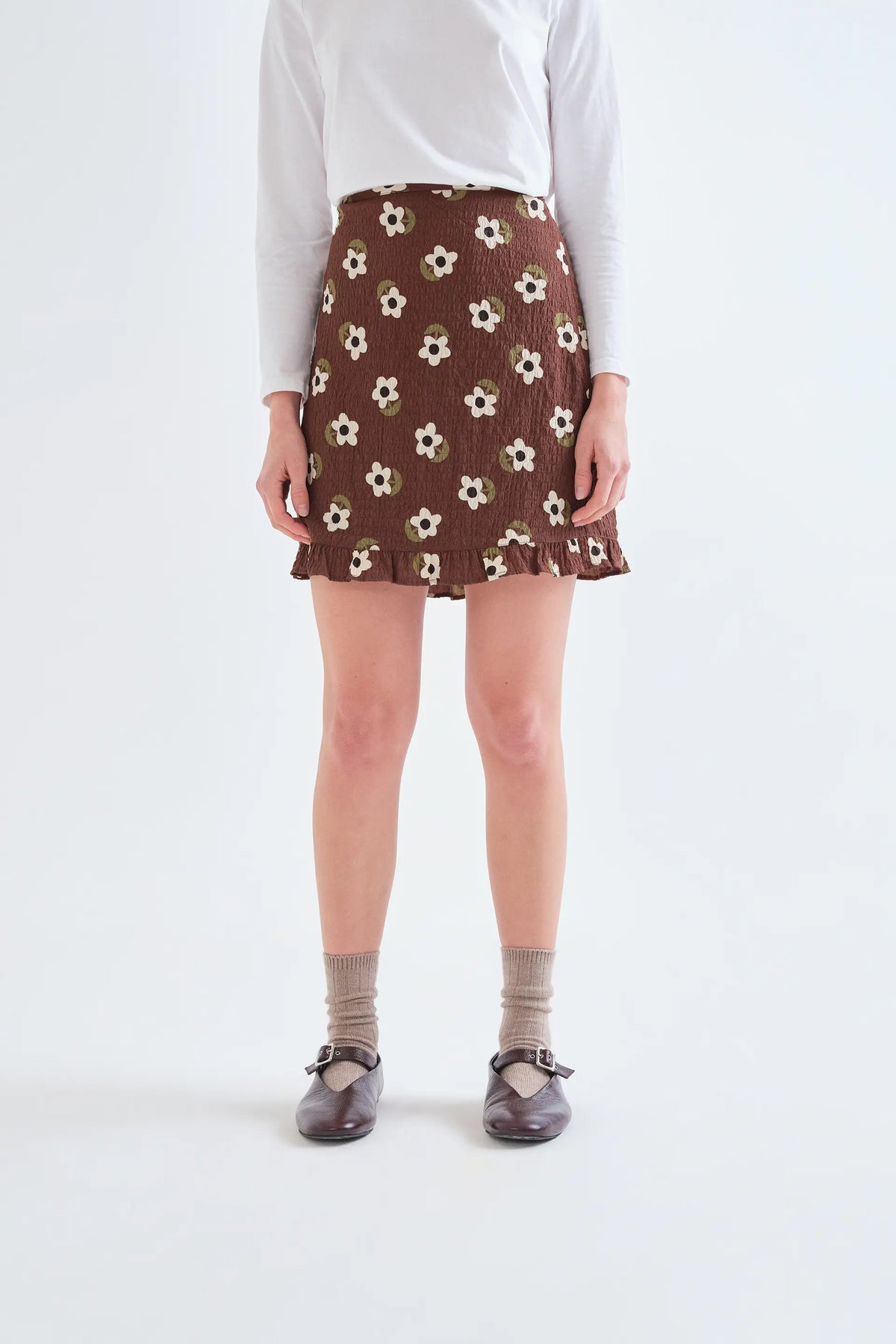 Falda corta con estampado Santini