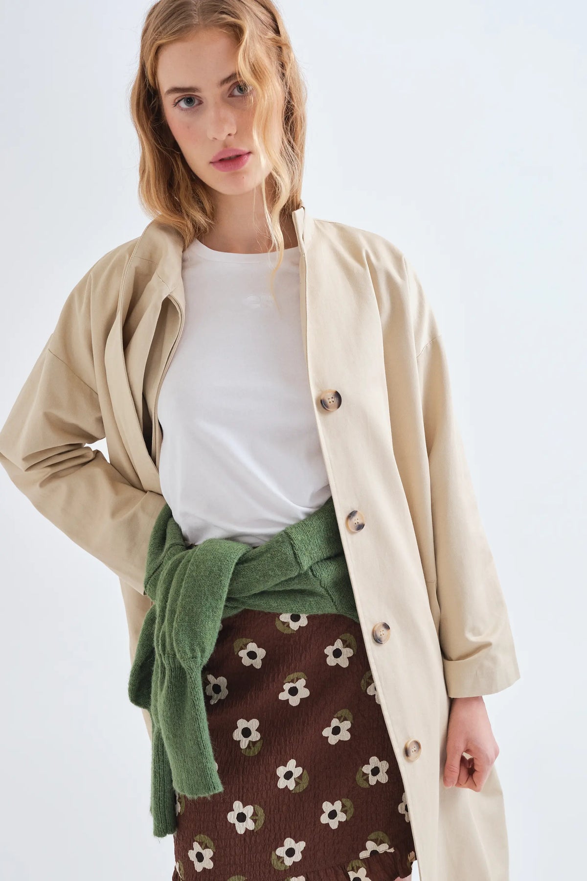 Falda corta con estampado Santini
