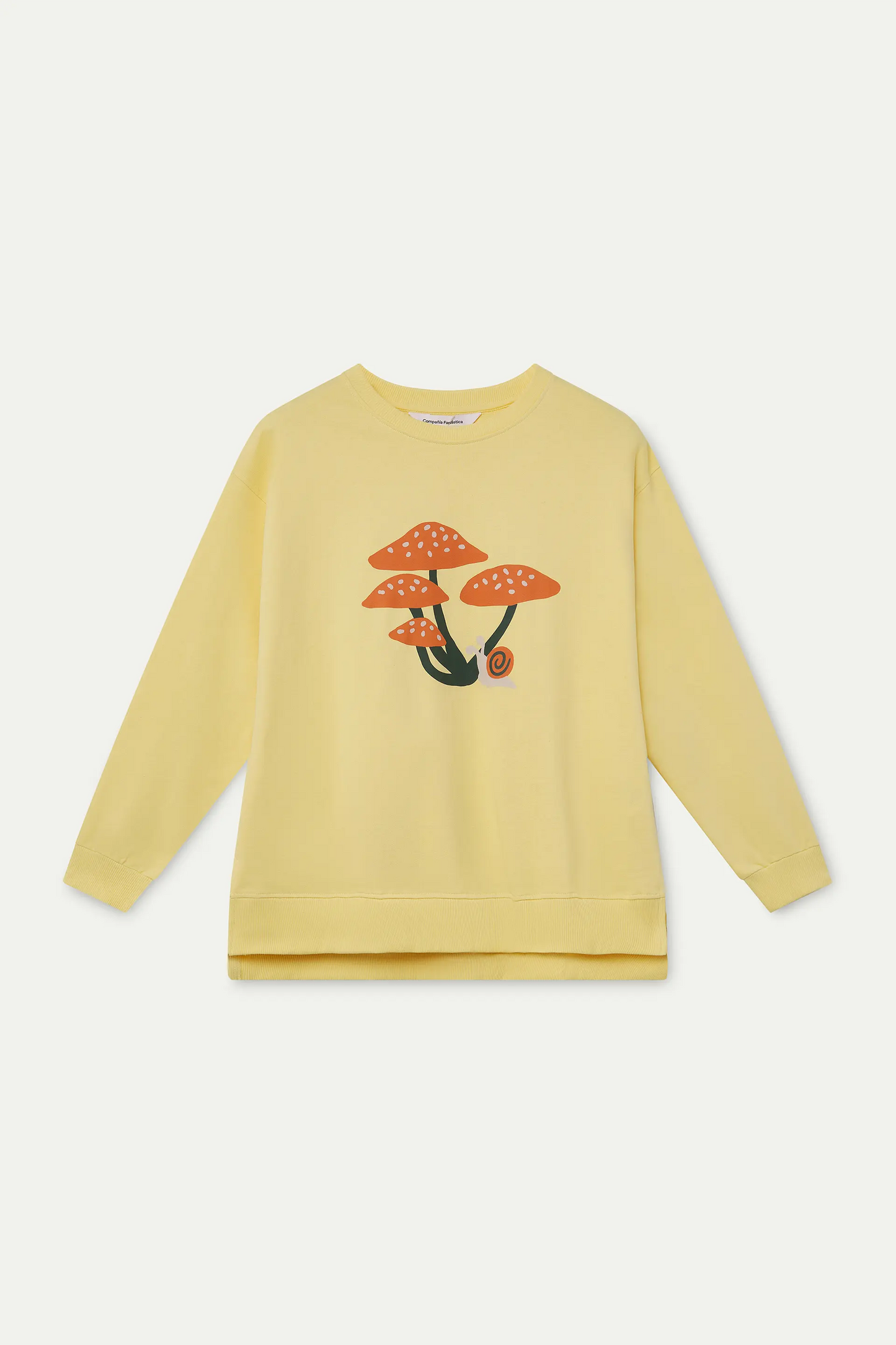 T-shirt 100% cotone gialla con stampa a funghi