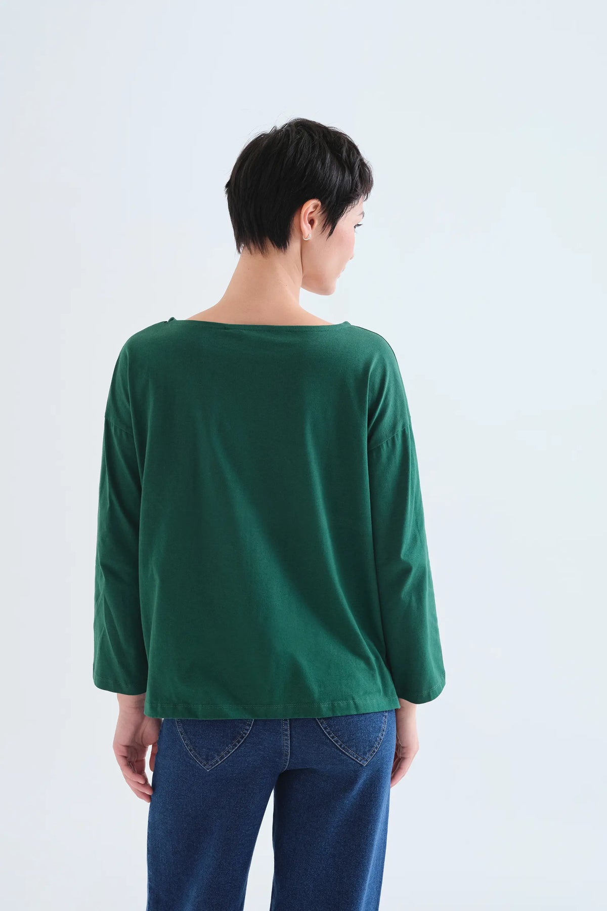 Camiseta 100% algodón verde con parche de hongo