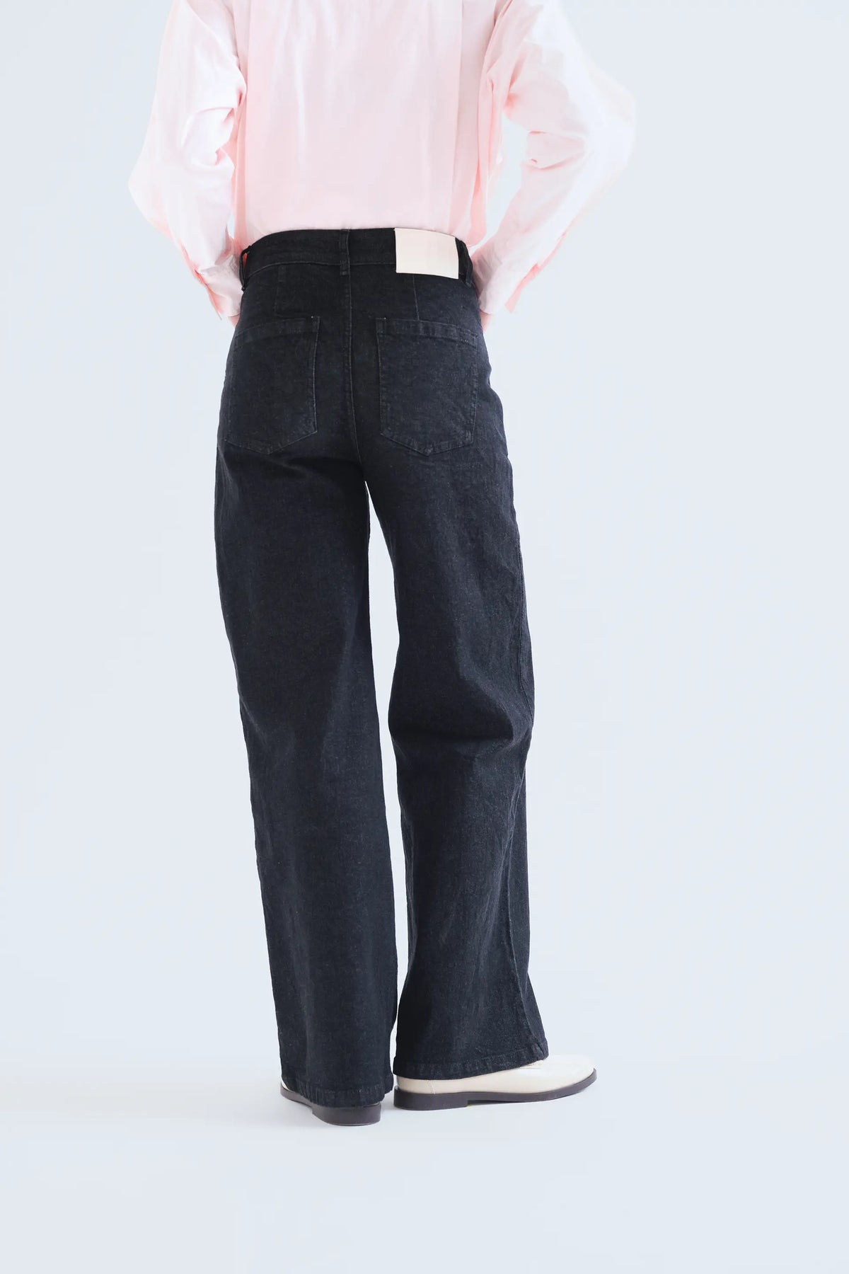 Pantalón vaquero negro con estampado Candy