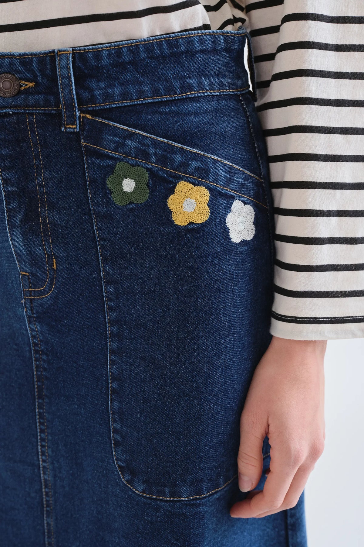 Falda midi mezcla algodón con estampado Euphonia