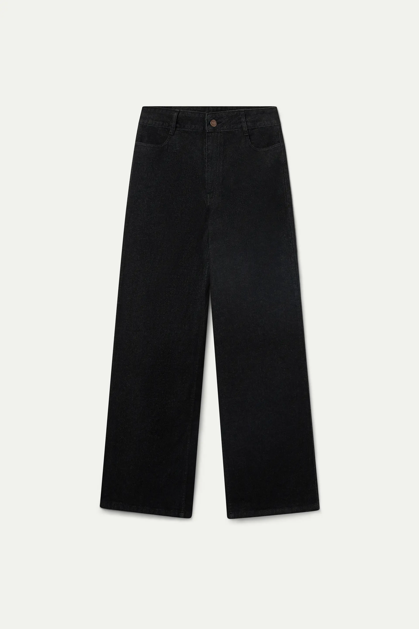 Pantalón vaquero negro con bolsillos de corazones