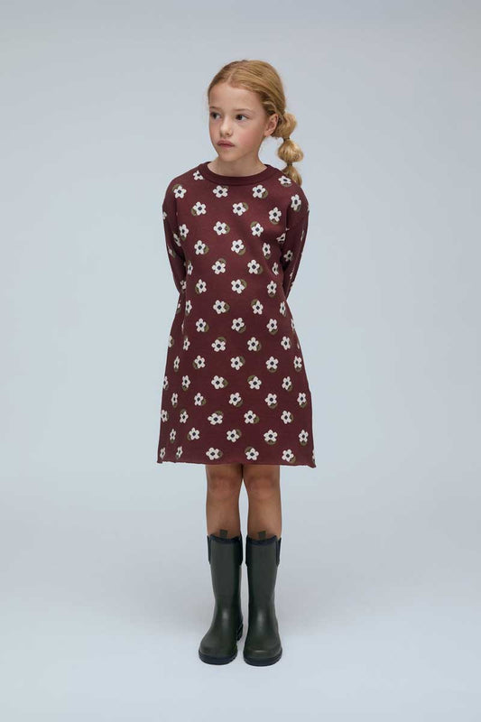 Vestido corto de niña 100% algodón con estampado Santini