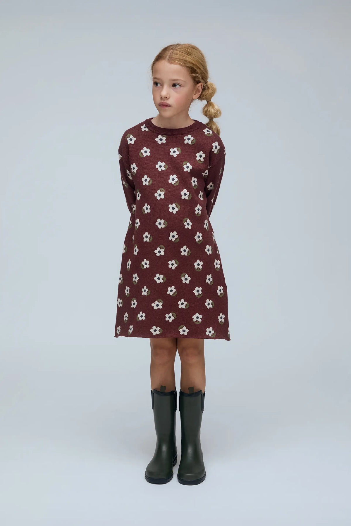 Vestido corto de niña 100% algodón con estampado Santini