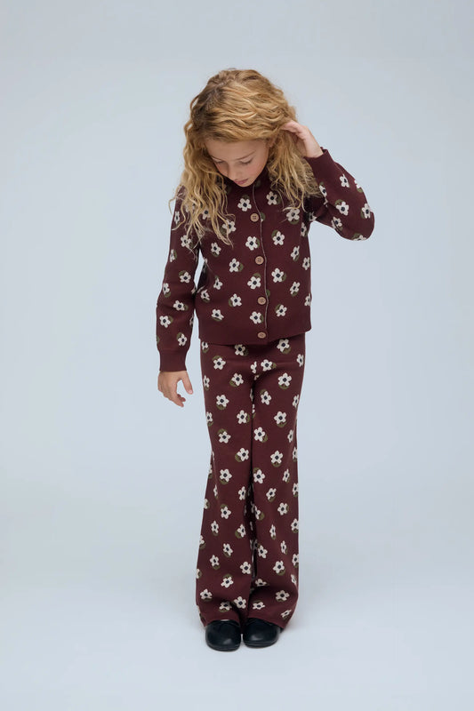 Pantalón punto de niña con estampado Santini